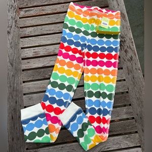 NWT Primary Classic Leggings Girls Size 8/9 Rainbow stripe dot print